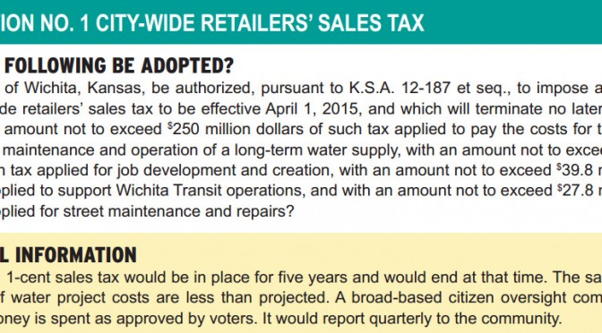 Another Wichita sales tax forum