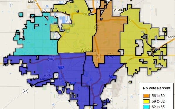 Wichita sales tax election map by district