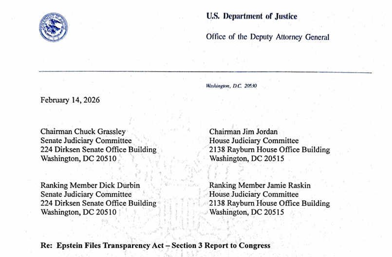 Epstein Files Transparency Act — Section 3 Report to Congress