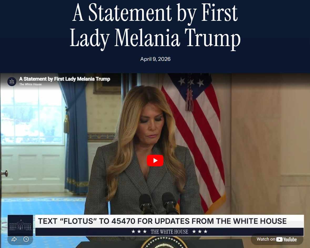 Melania Trump Denies Epstein Ties, Calls for Congressional Hearings in Unscheduled April 2026 Remarks