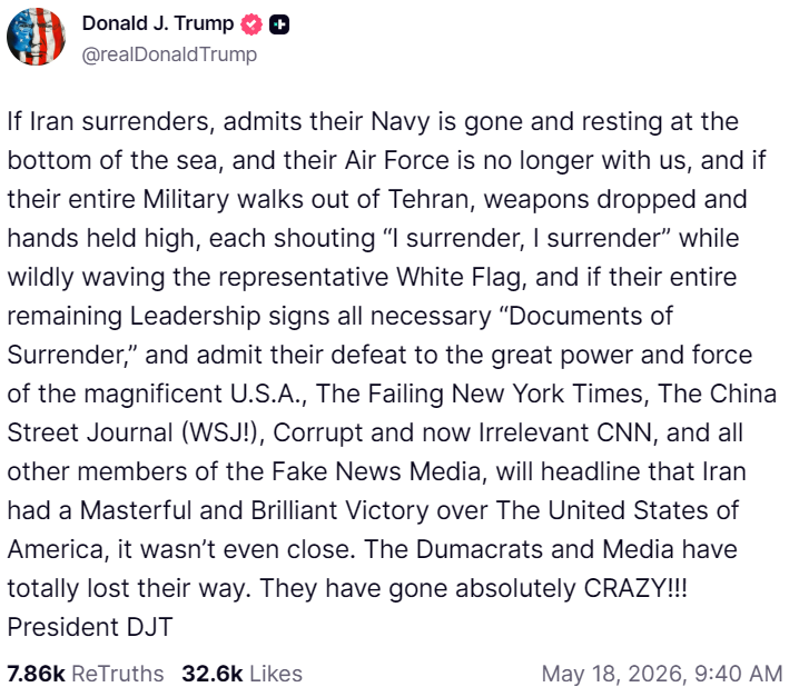 Trump’s Iran Surrender Post: Rhetorical and Psychological Analysis