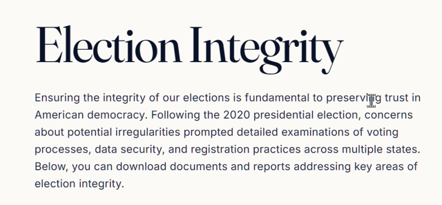 Trump’s Election Integrity Evidence