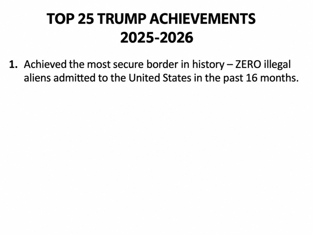 Trump Top 25: 1. Achieved the most secure border in history